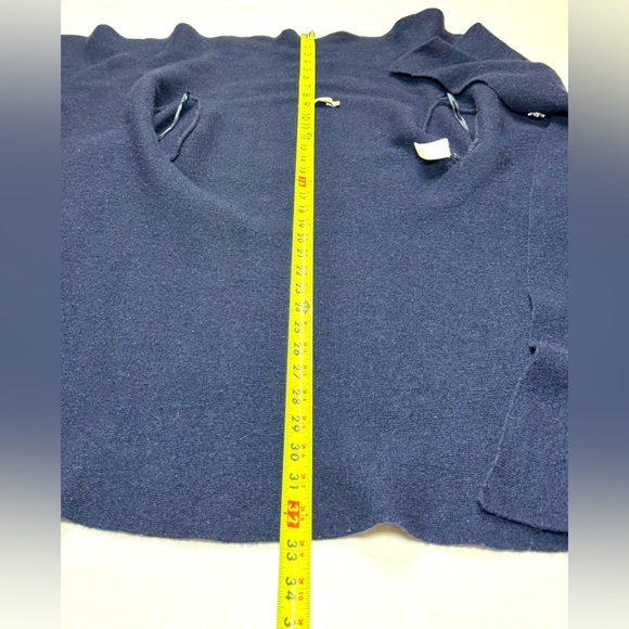 Chic Navy Blue Wrap Cardigan Asymmetric made in Italy - Picture 10 of 14